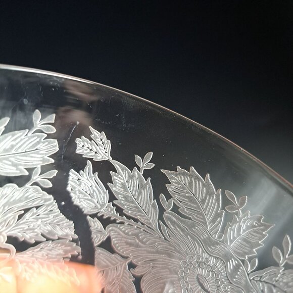 Tiffin Franciscan Sylvan Pink Etched Glass Footed Tumbler - Picture 13 of 16